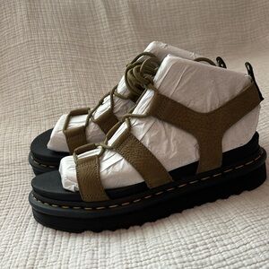 NEW/never worn Nartilla Dr martins in muted olive. Tumbled Nubuck